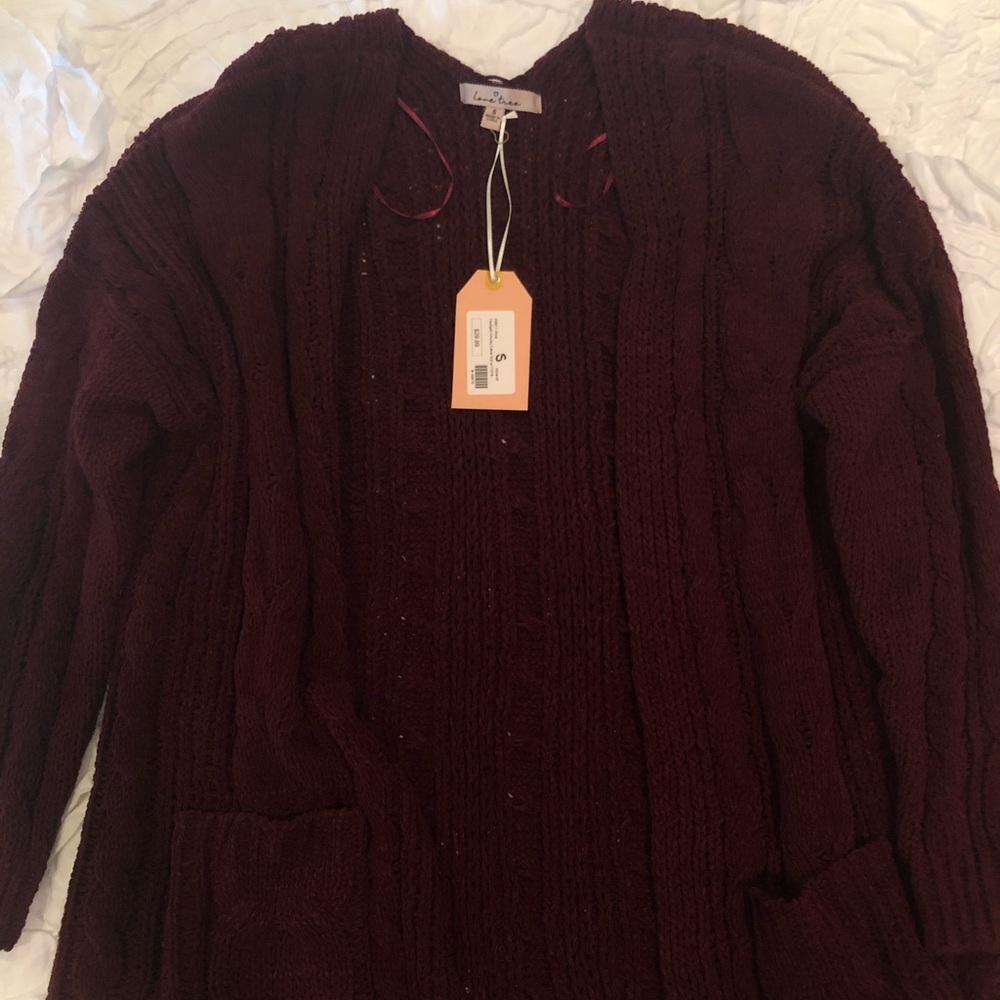 Brooklynn’s Boutique Wine Chunky Cardigan NEW